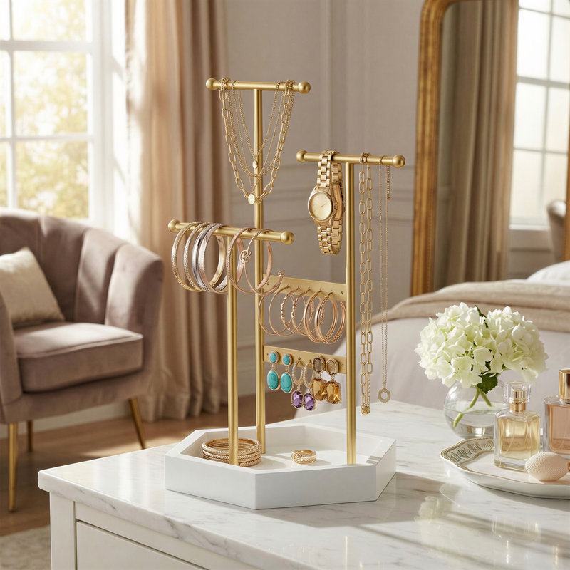 Jewellery Stand +, Gold