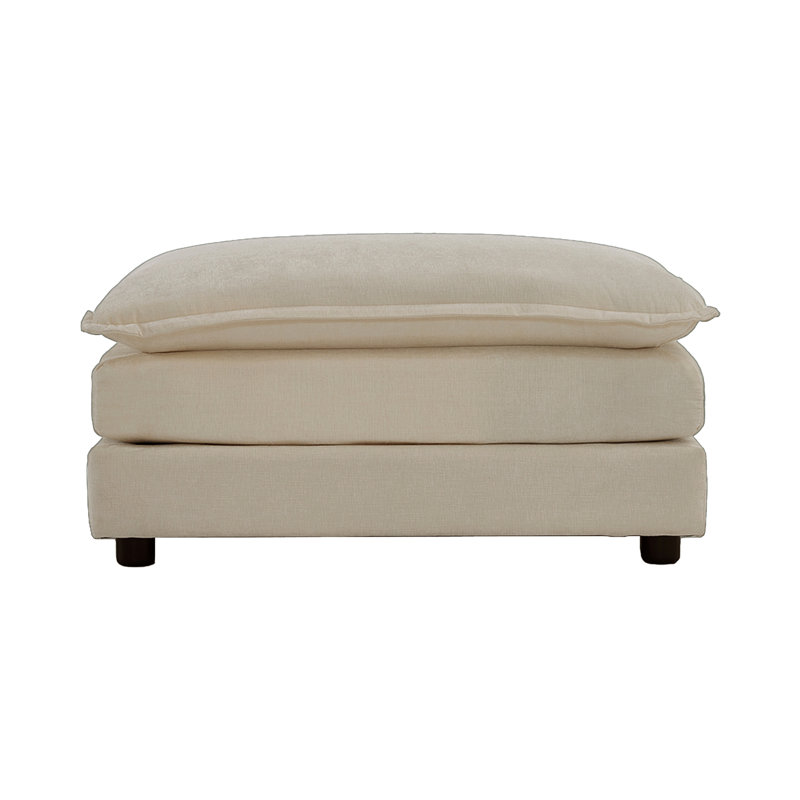 Chenille Fabric Ottomans Footrest To Combine With 2 Seater Sofa, 3 Seater Sofa And 4 Seater Sofa, Beige