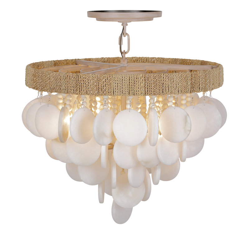 Metropolitan 4 Lights Semi Flush In Autumn White Finish