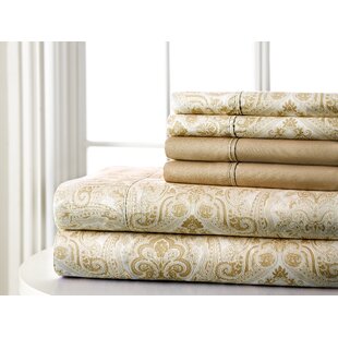 Better Homes & Gardens 400 Thread Count Hygro Cotton Bed Sheet Set, King,  Medallion Ivory 
