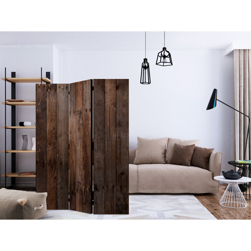 Gülten 135cm W x 172cm H 3 - Panel Solid Wood Folding Room Divider