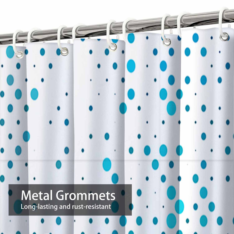 Rideau de douche bleu clair avec 12 crochets Banner, L 72 po x l 72 po