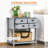 Coffee Bar Cabinet with Drawers and Slatted Bottom Shelf-625404077