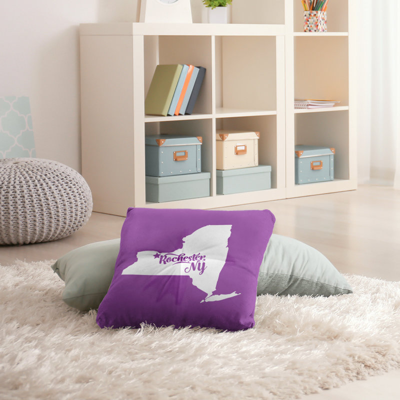 Coussin de plancher touffeté, 26 po x 26 po, Violet, Rochester
