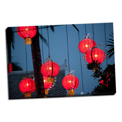 « laos lanterns », reproduction de photo sur toile tendue
