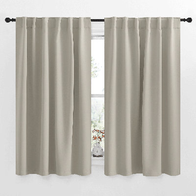 Blackout Curtain Light & Noise Reducing Room Darkening Drapes for Bedroom/Living Room/Kitchen, 2 Pieces