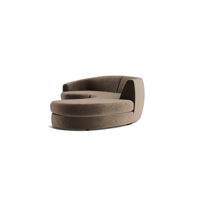 Giselle 3-Piece Left Arm Sectional, Performance Velvet - Otter