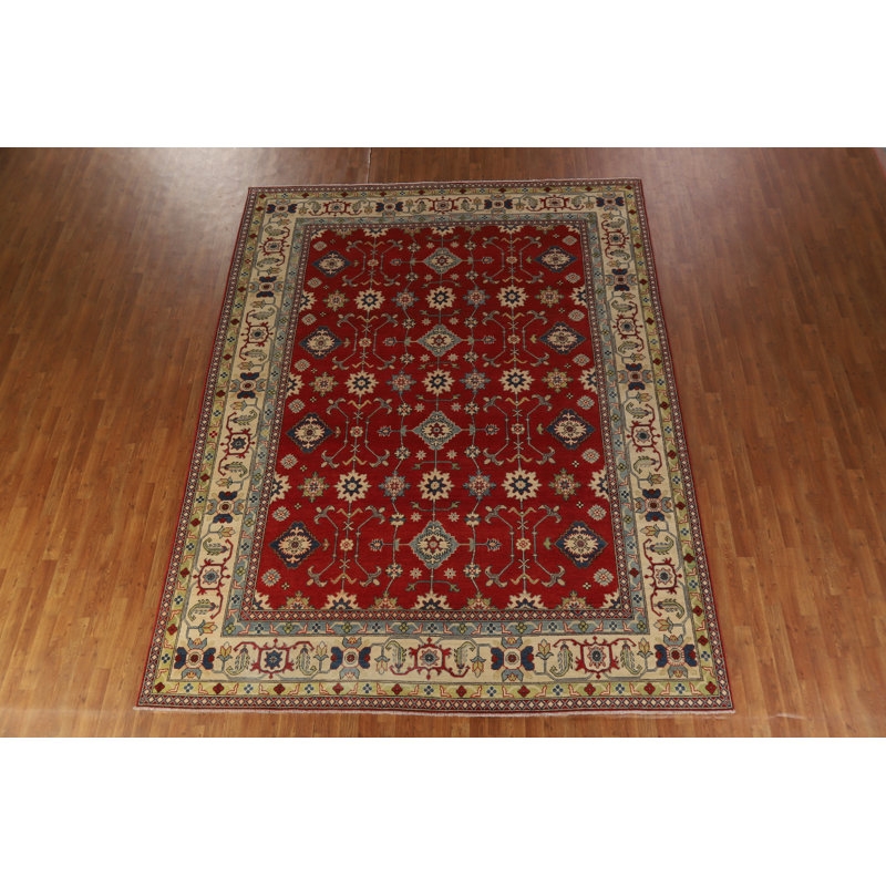Vegetable Dye Red Kazak Oriental Area Rug