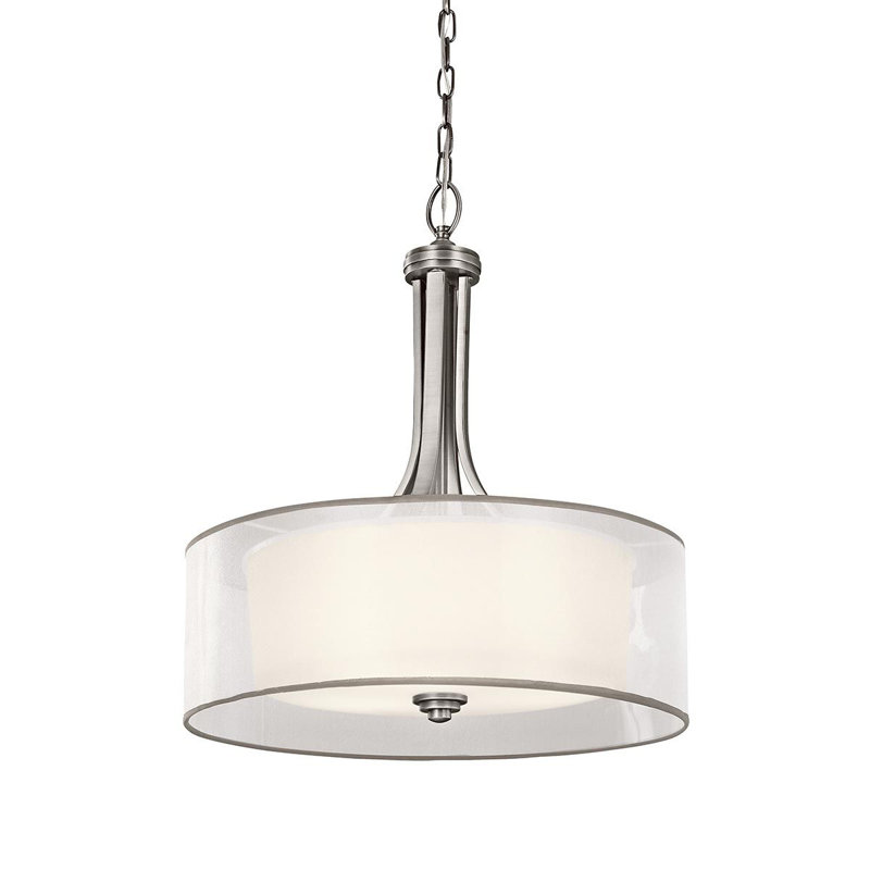 Eisen 4 - Light Antique Pewter Drum Pendant