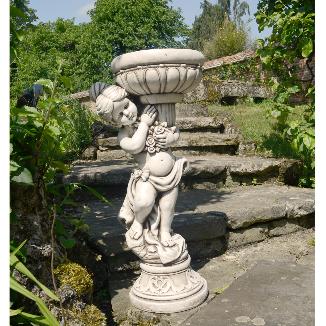 JANET Girl Planter 75cm Antique Stone Effect