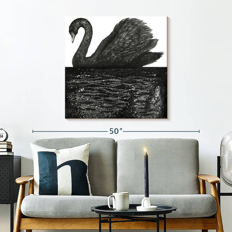 Brampt Black Swan Reflection, 30" H x 30" W