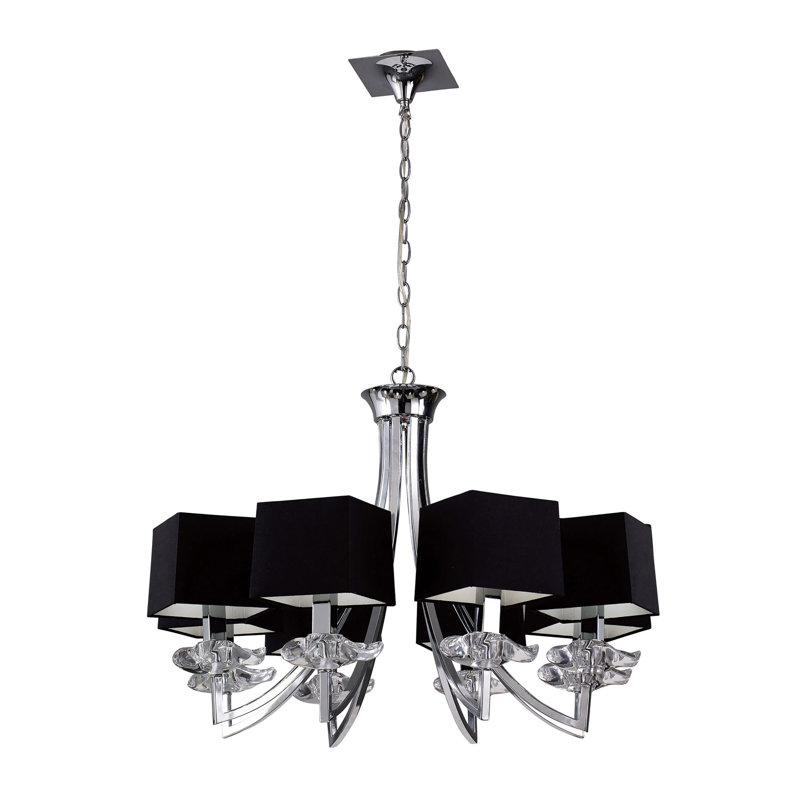 8 - Light Shaded Chandelier, Black