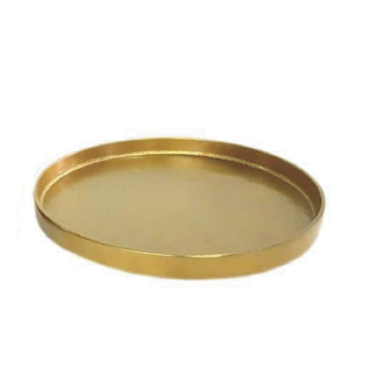 Assiette décorative en métal Alessa, Nickel brut, H 0,79 po x l 7,87 po x P 7,87 po