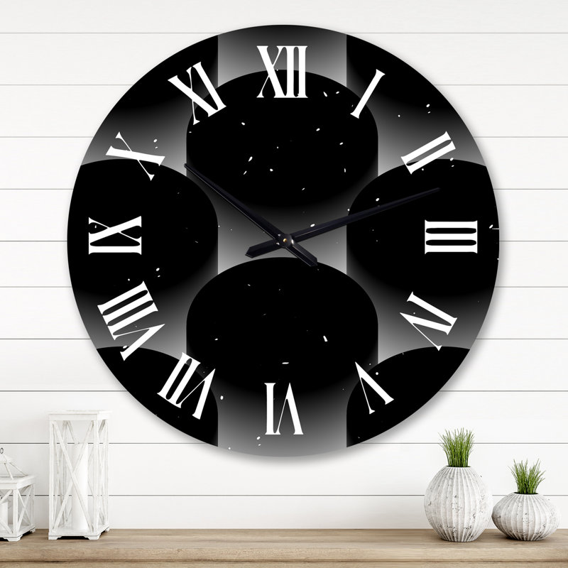 Horloge murale Minimal Abstract Shapes in Retro Colors III, Grand