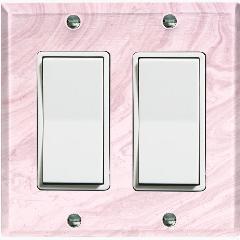 Plaque murale décorative 2 bandes, Rose / blanc