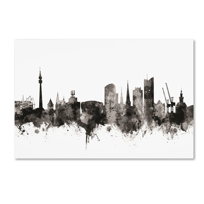 « dortmund germany horizon i », reproduction d’impression sur toile tendue, H 30 po x l 47 po