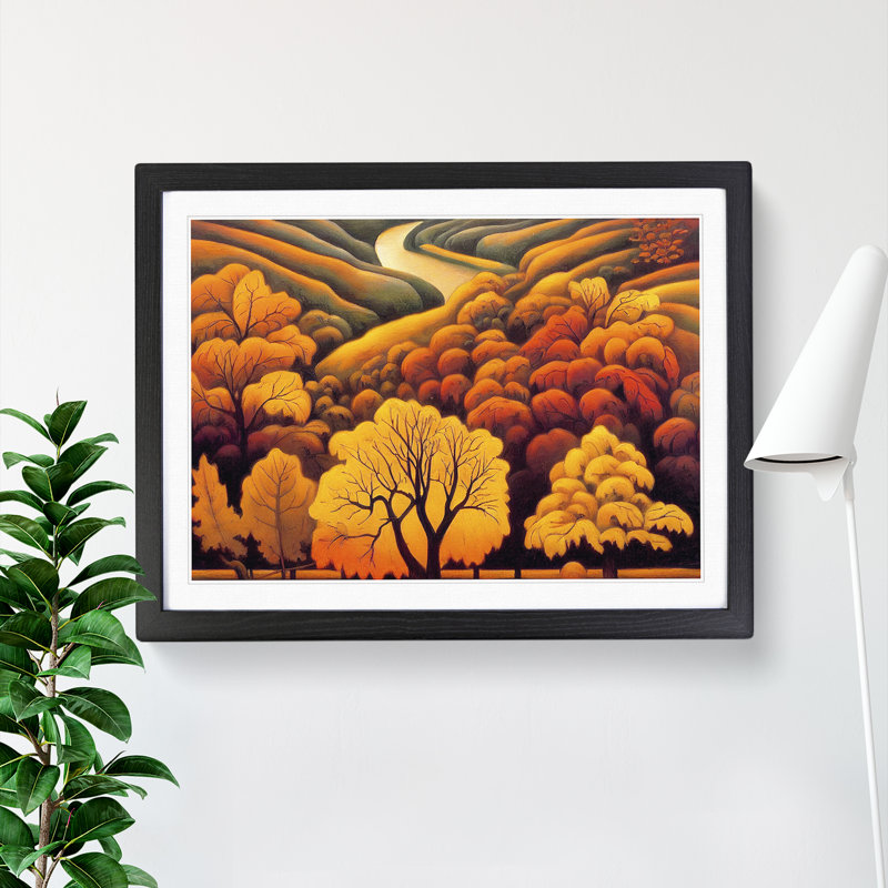 Magical Autumn Forest - Single Picture Frame Painting, Black, 46cm H x 64cm W x 2cm D