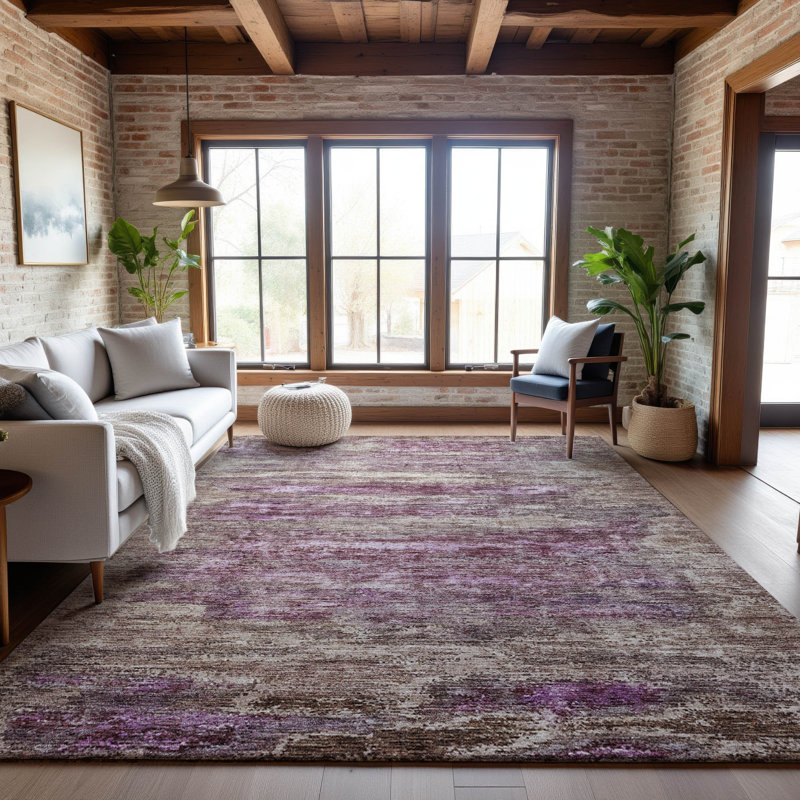 Premium Machine Washable Lyndhurst AMF1196 Abstract Rug, Rectangle 2 pi 6 po x 3 pi 10 po