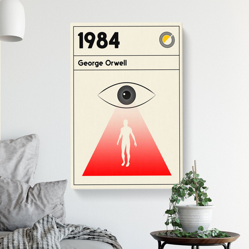 Book Cover 1984 George Orwell - Wrapped Canvas Print, 60cm H x 40cm W x 3cm D