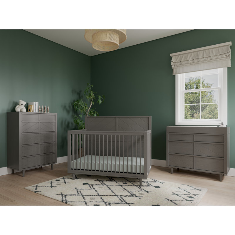 Lit de bébé convertible 4-en-1 Surrey Hill, Gris lunaire