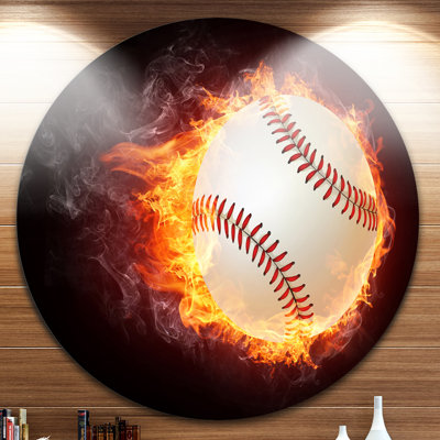 « baseball ball », impression sur métal