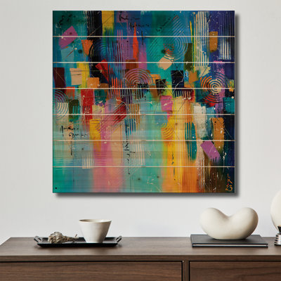 Wood Wall Art Print - Colorful District by KuptsovaArt