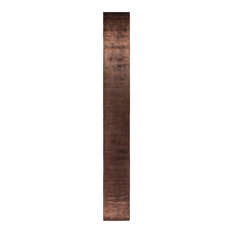 Tapis brun nouvel âge Cybil One-of-a-Kind 2 pi 7 po x 22 pi 5 po