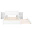 Grand lit avec tablettes gigognes et lit gigogne, blanc - bois, tête de lit confortable pour lit plateforme et lit gigogne, attrait de chambre à coucher moderne