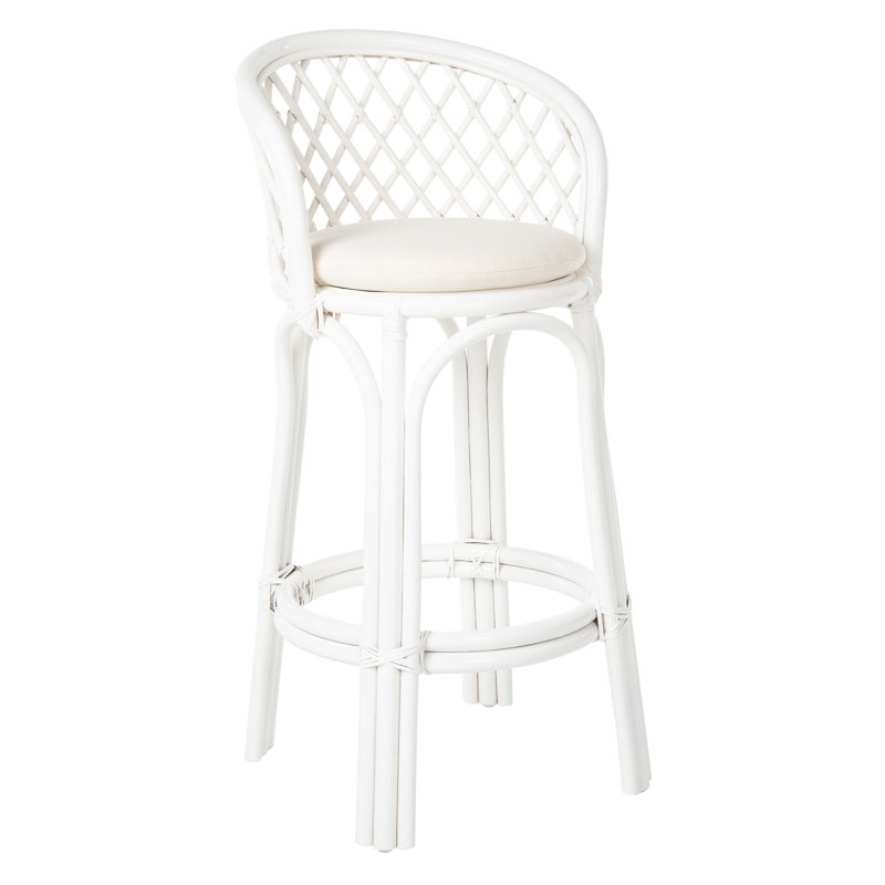 Tabouret de bar et de comptoir Sandi, Tabouret de bar (hauteur du siège de 30,5 po), Blanc