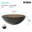 Lavabo vasque en verre transparent de 14 pouces Kraus avec drain escamotable brun-29044930-29044925