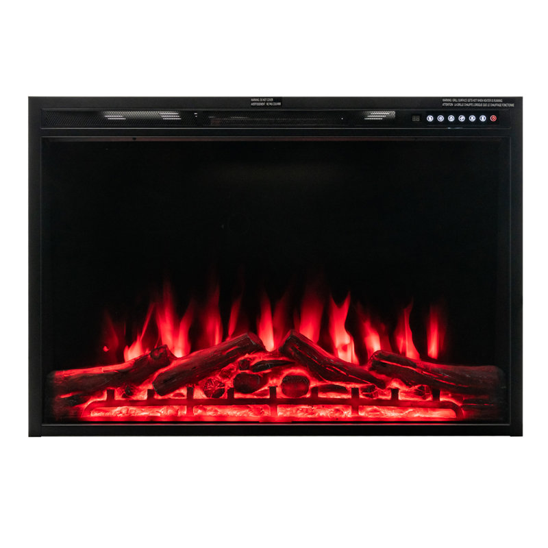 Galeano 6.5'' W Black Electric Fireplace Insert with 5100 BTU, 26.02" H x 6.5" W x 37" D