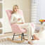 Mahalia Teddy Velvet Rocking Chair-1468673988