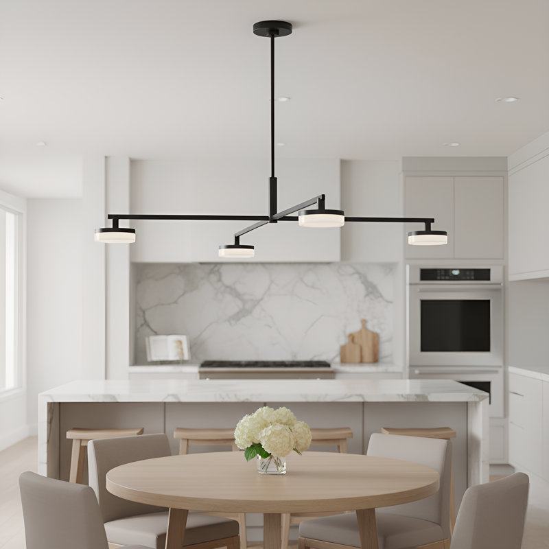 Marsden Sean Lavin Coulson 4 Light Dining Room Chandelier With Silk Screen White Inside Clear Outside Shade, Aged Iron