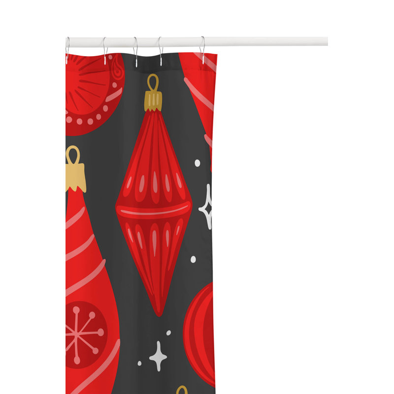 Rideau de douche ultraléger Ornaments, Argent / Gris anthracite
