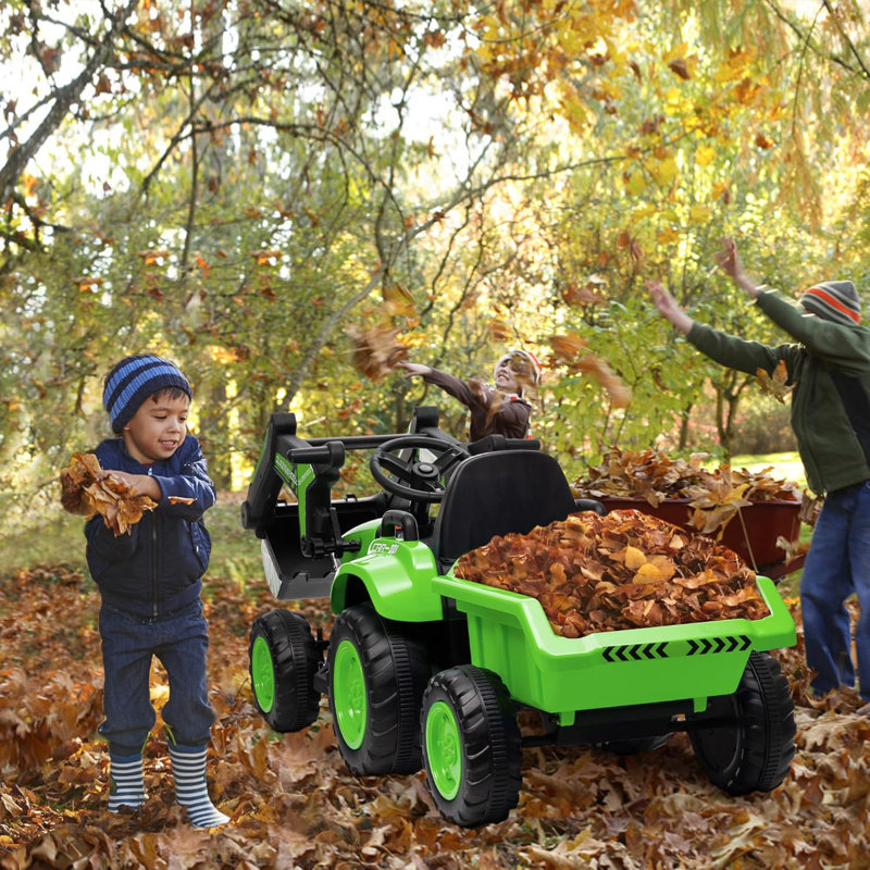 Green 12-Volt Kids Ride-On Tractor with Remote Control
