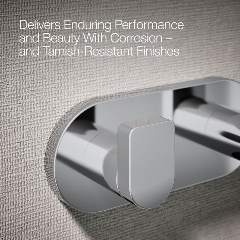 Composed® Wall Mounted Double Robe Hook, Polished Chrome
