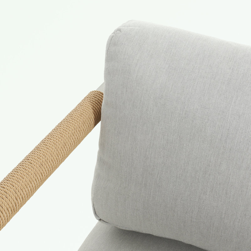 Fauteuil d'extérieur en aluminium avec coussins épais