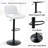 Set Of 2 White PU Leather Swivel Adjustable Bar Stools With Footrest-173398598