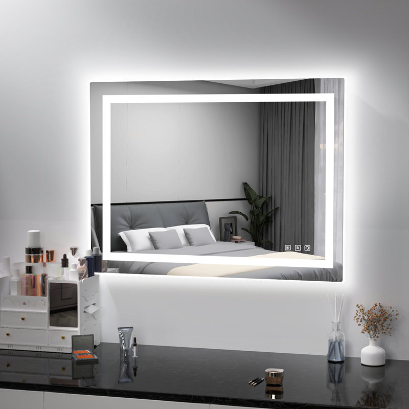 Gaulrapp Anti-Fog RGB Backlit & LED Frontlit Bathroom / Vanity Mirror with Tempered Glass & ETL, 24" x 32"