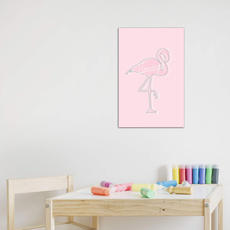 «Be You Flamingo», reproduction d'impression, H 18 po x l 12 po x 1,5 po, Toile tendue, Pas de tapis