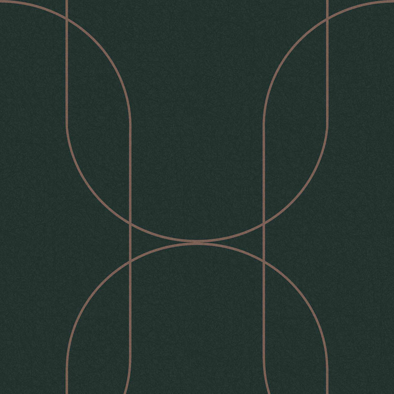 Papier peint géométrique Shawnna, Vert