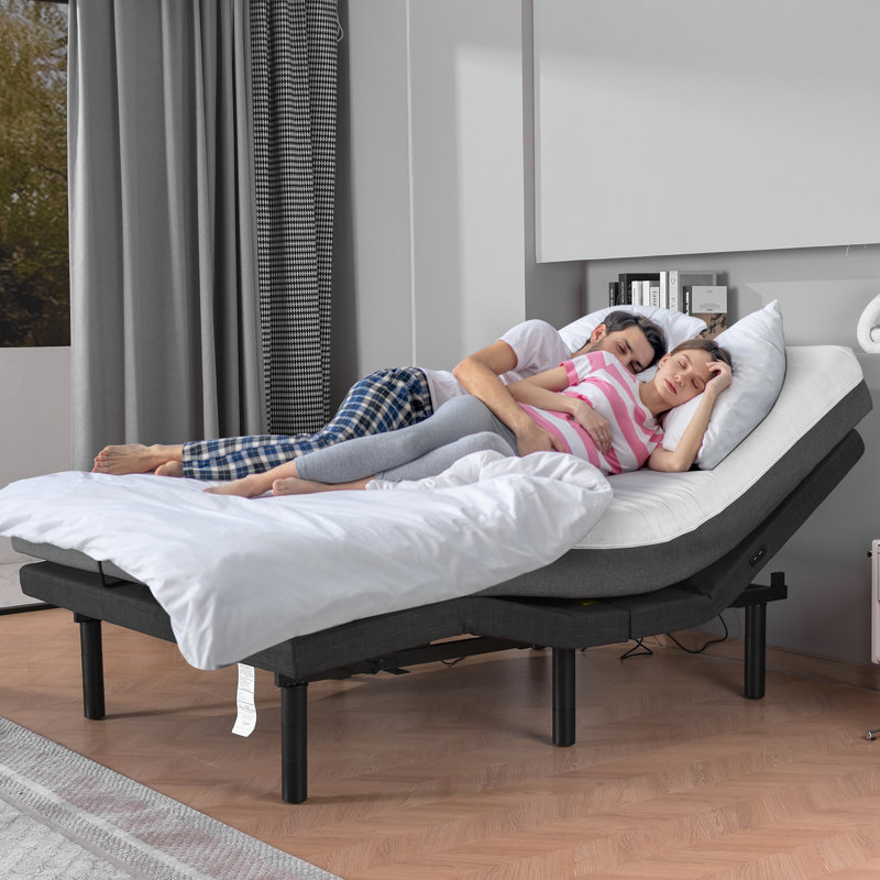 Lit réglable à massage Wink avec matelas sans fil non inclus, Grand lit