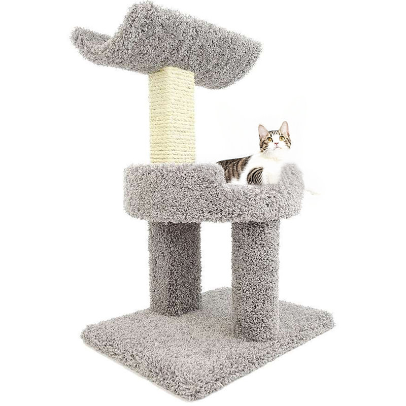 New Cat Condos 31″ Cat Tree with Sisal Posts for Large Cats, Grey