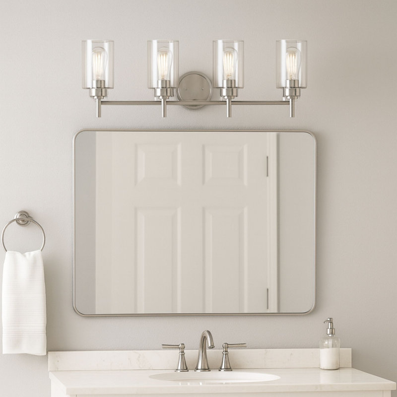 Éclairage pour salle de bain 4 lumières 5,25 po Wexton, Nickel brossé