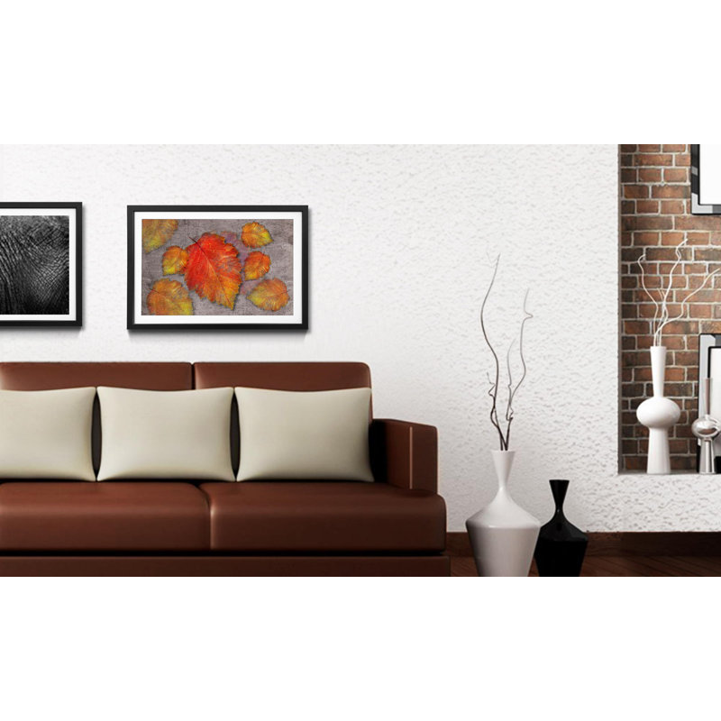 Streetart Leaves - Single Picture Frame Print, 44cm H x 64cm W x 2.2cm D