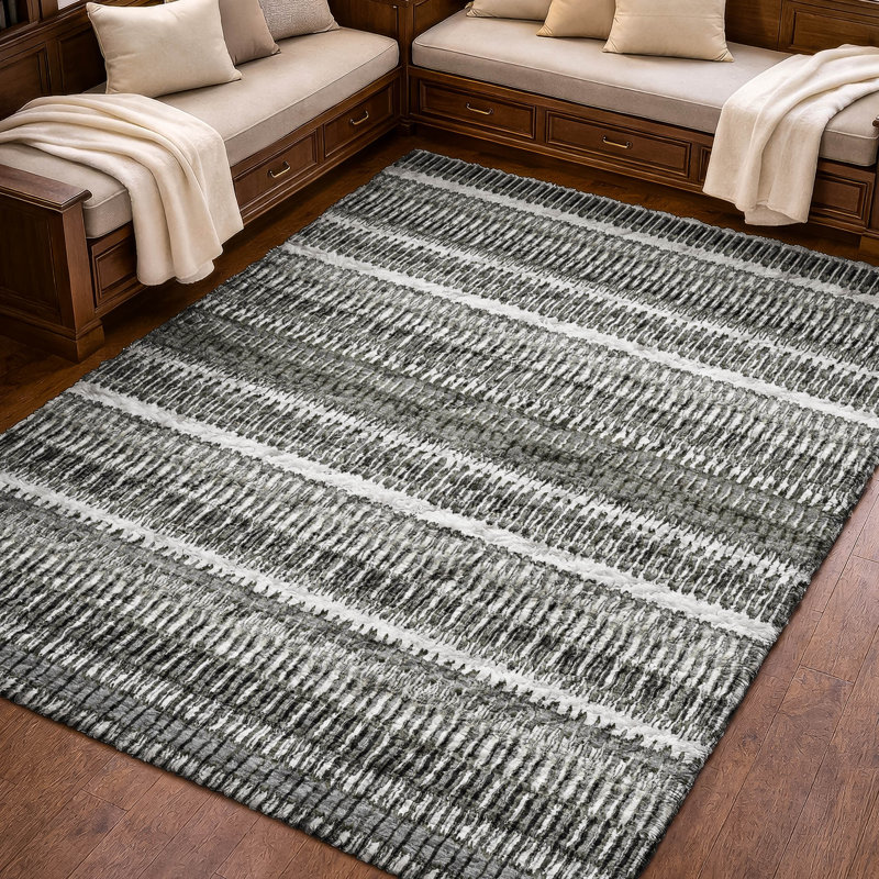 Tapis à poil long de qualité supérieure lavable à la machine Dream ADS589, Gris, 10 pi x 14 pi