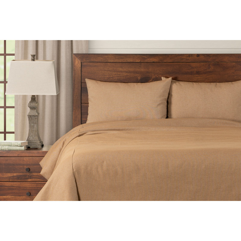 Smithsonian Redeem Stripe Eco-friendly Duvet Cover Set, Full Duvet Cover + 2 Standard Shams, Brown