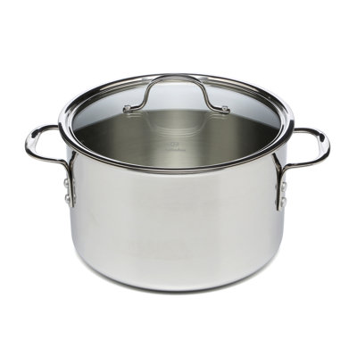Tri-Ply Stainless Steel 8 Qt Stock Pot with Lid