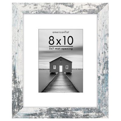 Picture Frame - Americanflat Frame with Mat - Wide Molding - Shatter-Resistant Glass