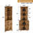 68" Tall Fluted Corner Cabinet For Bathroom, Modern Living Room & Kitchen - Adjustable Shelves, Space-saving Natural Oak Storage, Curved Profile Design-1336248854